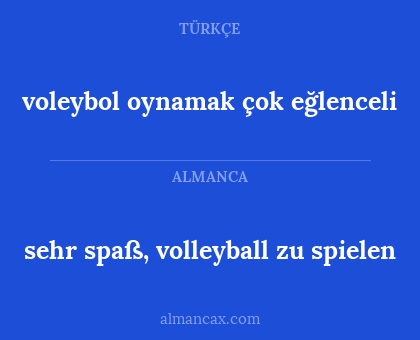 sehr spaß, volleyball zu spielen - voleybol oynamak çok eğlenceli