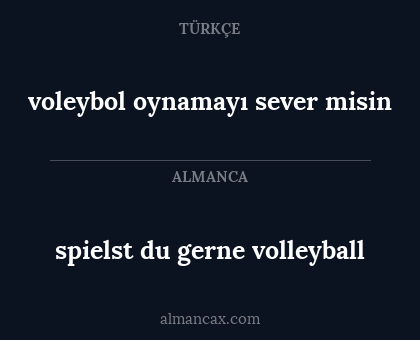 voleybol oynamayı sever misin - spielst du gerne volleyball