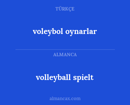 volleyball spielt - voleybol oynarlar
