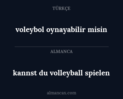 voleybol oynayabilir misin - kannst du volleyball spielen