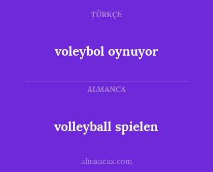volleyball spielen - voleybol oynuyor