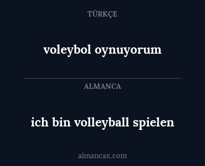 voleybol oynuyorum - ich bin volleyball spielen