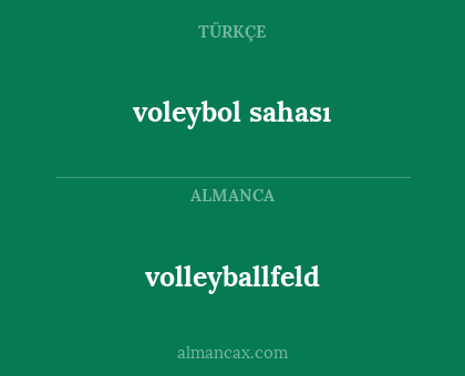 volleyballfeld - voleybol sahası