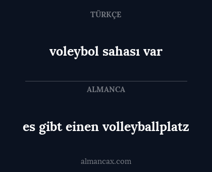 es gibt einen volleyballplatz - voleybol sahası var
