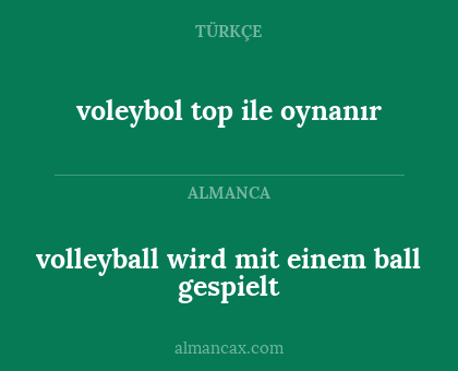 volleyball wird mit einem ball gespielt - voleybol top ile oynanır