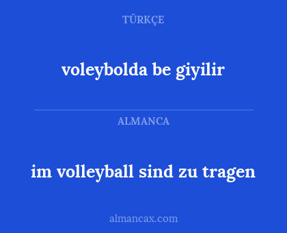 voleybolda be giyilir - im volleyball sind zu tragen