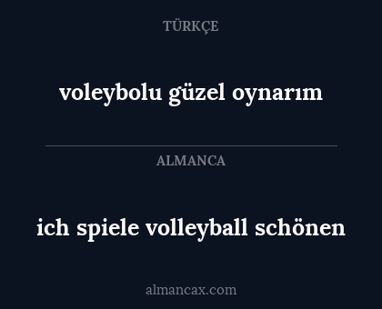 voleybolu güzel oynarım - ich spiele volleyball schönen