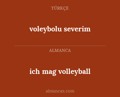ich mag volleyball - voleybolu severim