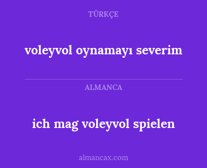 voleyvol oynamayı severim - ich mag voleyvol spielen