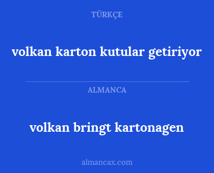 volkan bringt kartonagen - volkan karton kutular getiriyor