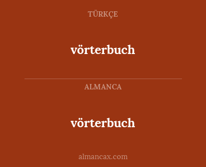 vörterbuch - vörterbuch