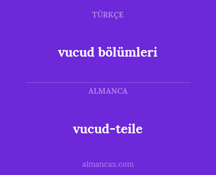 vucud bölümleri - vucud-teile