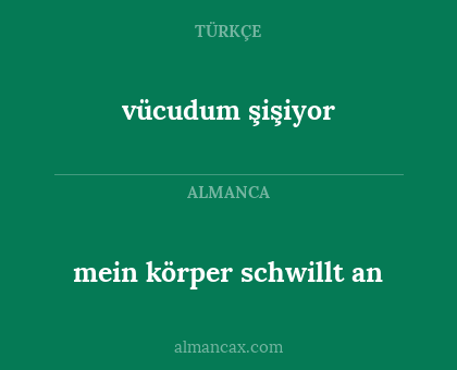 mein körper schwillt an - vücudum şişiyor
