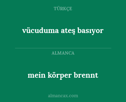 vücuduma ateş basıyor - mein körper brennt