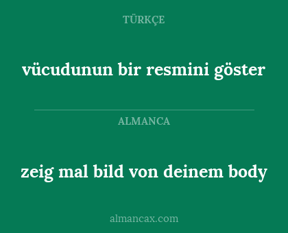 vücudunun bir resmini göster - zeig mal bild von deinem body
