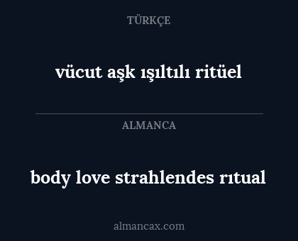 body love strahlendes rıtual - vücut aşk ışıltılı ritüel