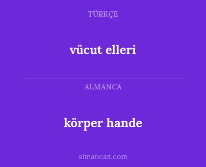 vücut elleri - körper hande
