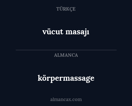 körpermassage - vücut masajı