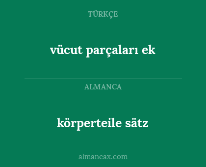 körperteile sätz - vücut parçaları ek