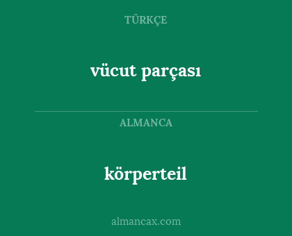 vücut parçası - körperteil
