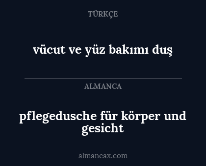 vücut ve yüz bakımı duş - pflegedusche für körper und gesicht