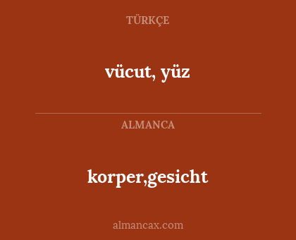 korper,gesicht - vücut, yüz