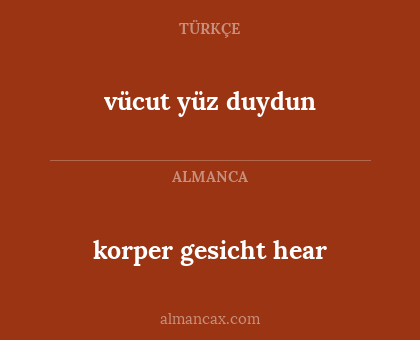 korper gesicht hear - vücut yüz duydun