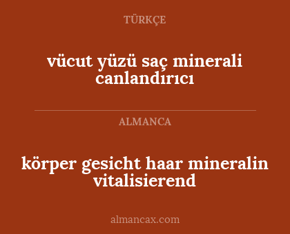 vücut yüzü saç minerali canlandırıcı - körper gesicht haar mineralin vitalisierend