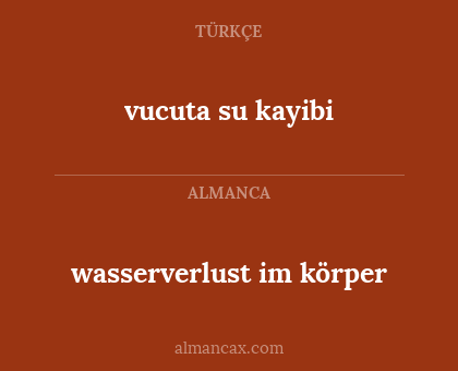 wasserverlust im körper - vucuta su kayibi