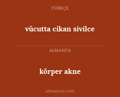 körper akne - vücutta cikan sivilce
