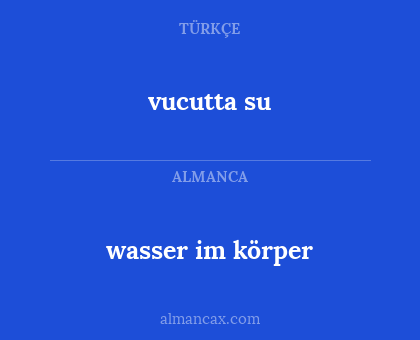 vucutta su - wasser im körper