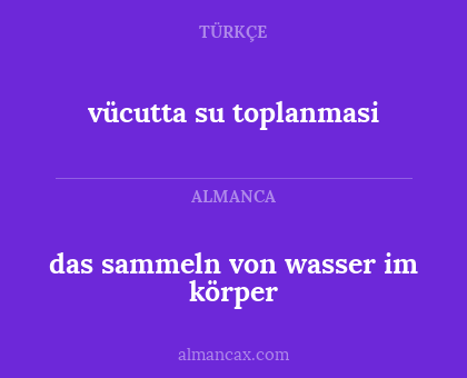 das sammeln von wasser im körper - vücutta su toplanmasi
