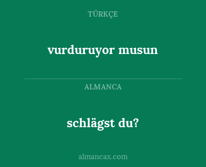 vurduruyor musun - schlägst du?