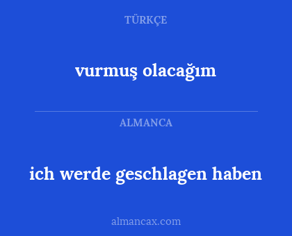 vurmuş olacağım - ich werde geschlagen haben