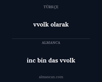 vvolk olarak - inc bin das vvolk