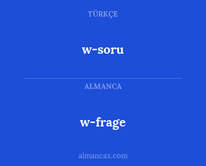w-frage - w-soru