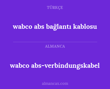 wabco abs-verbindungskabel - wabco abs bağlantı kablosu