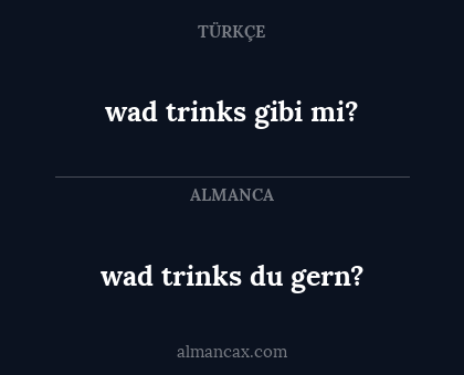 wad trinks du gern? - wad trinks gibi mi?