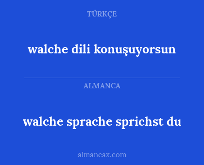 walche sprache sprichst du - walche dili konuşuyorsun