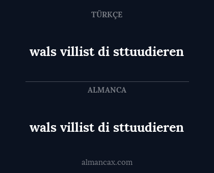 wals villist di sttuudieren - wals villist di sttuudieren