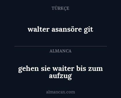 gehen sie waiter bis zum aufzug - walter asansöre git