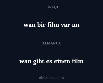 wan gibt es einen film - wan bir film var mı