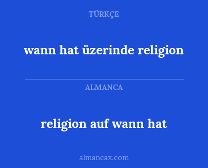 wann hat üzerinde religion - religion auf wann hat