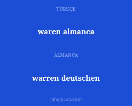 warren deutschen - waren almanca