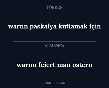 warnn paskalya kutlamak için - warnn feiert man ostern