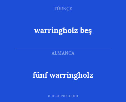 fünf warringholz - warringholz beş
