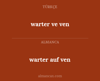 warter ve ven - warter auf ven