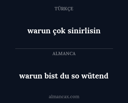 warun çok sinirlisin - warun bist du so wütend