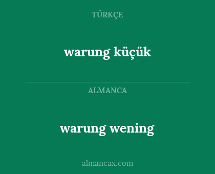 warung küçük - warung wening