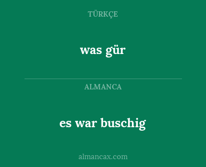 was gür - es war buschig